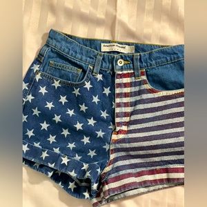 American apparel high waisted denim shorts size 25